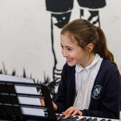 Student at piano